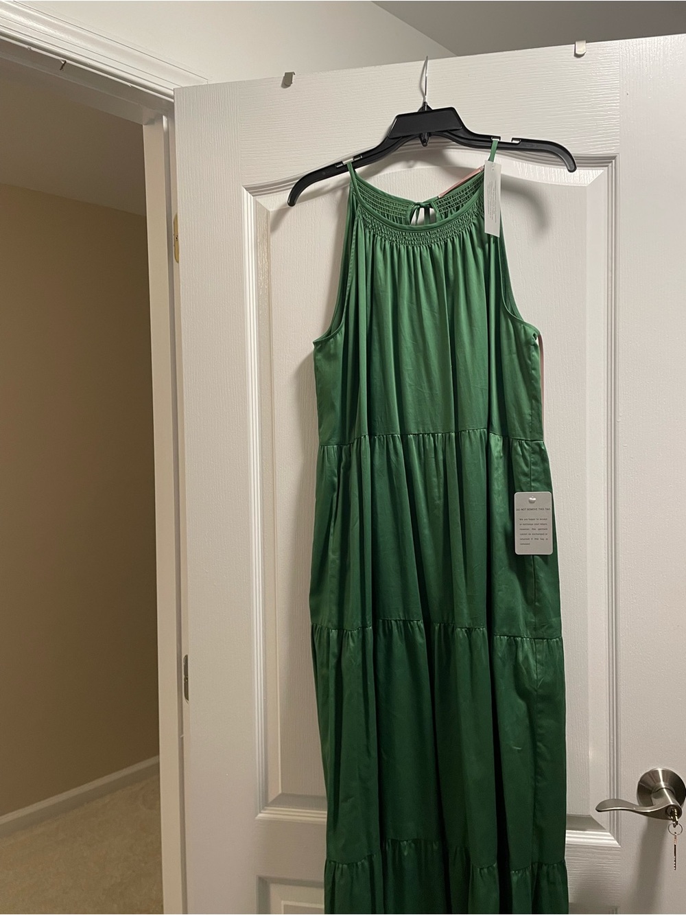 Gal Meets Glam Emerald Green Tiered Maxi Dress